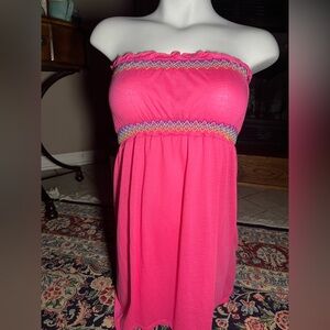 OPI Strapless Pink Dress with Multicolor Accents